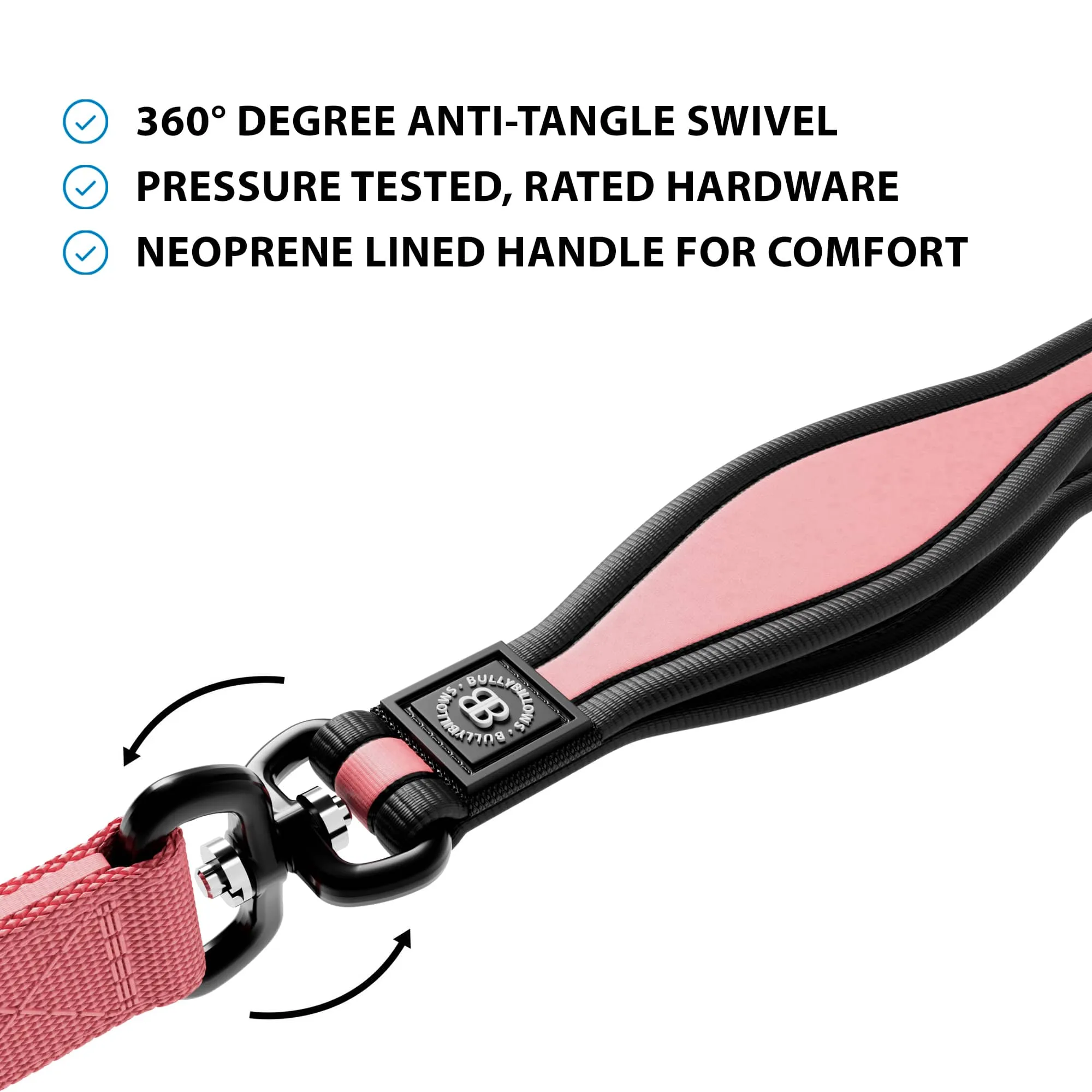 1.2m Mini Combat Lead | Secure Clasp - Pink