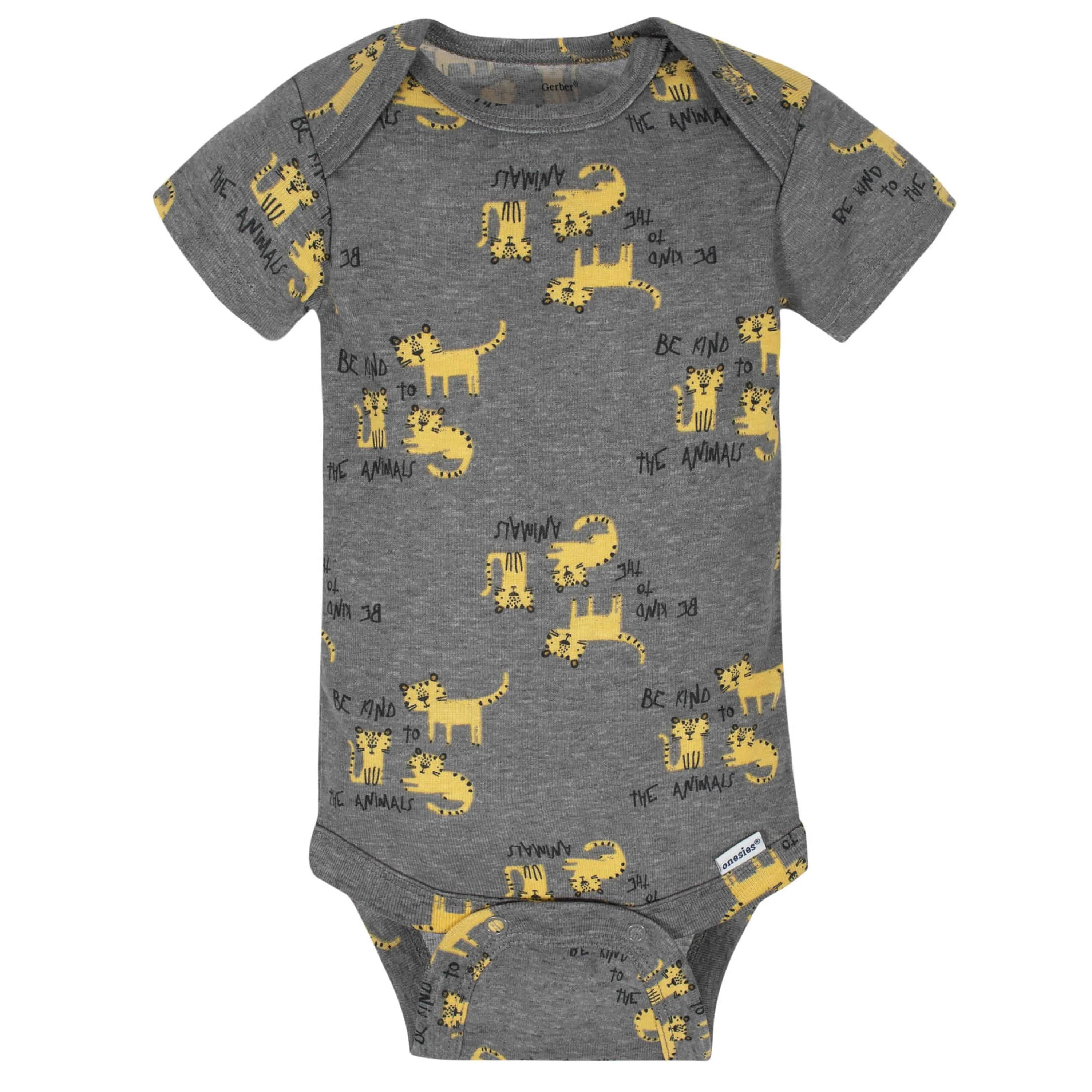 4-Pack Baby Boys Tiger Short Sleeve Onesies® Bodysuits