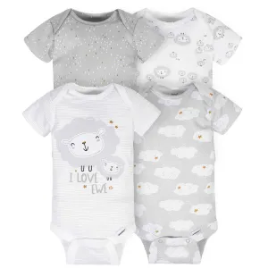 4-Pack Baby Neutral Sheep Short Sleeve Onesies® Bodysuits