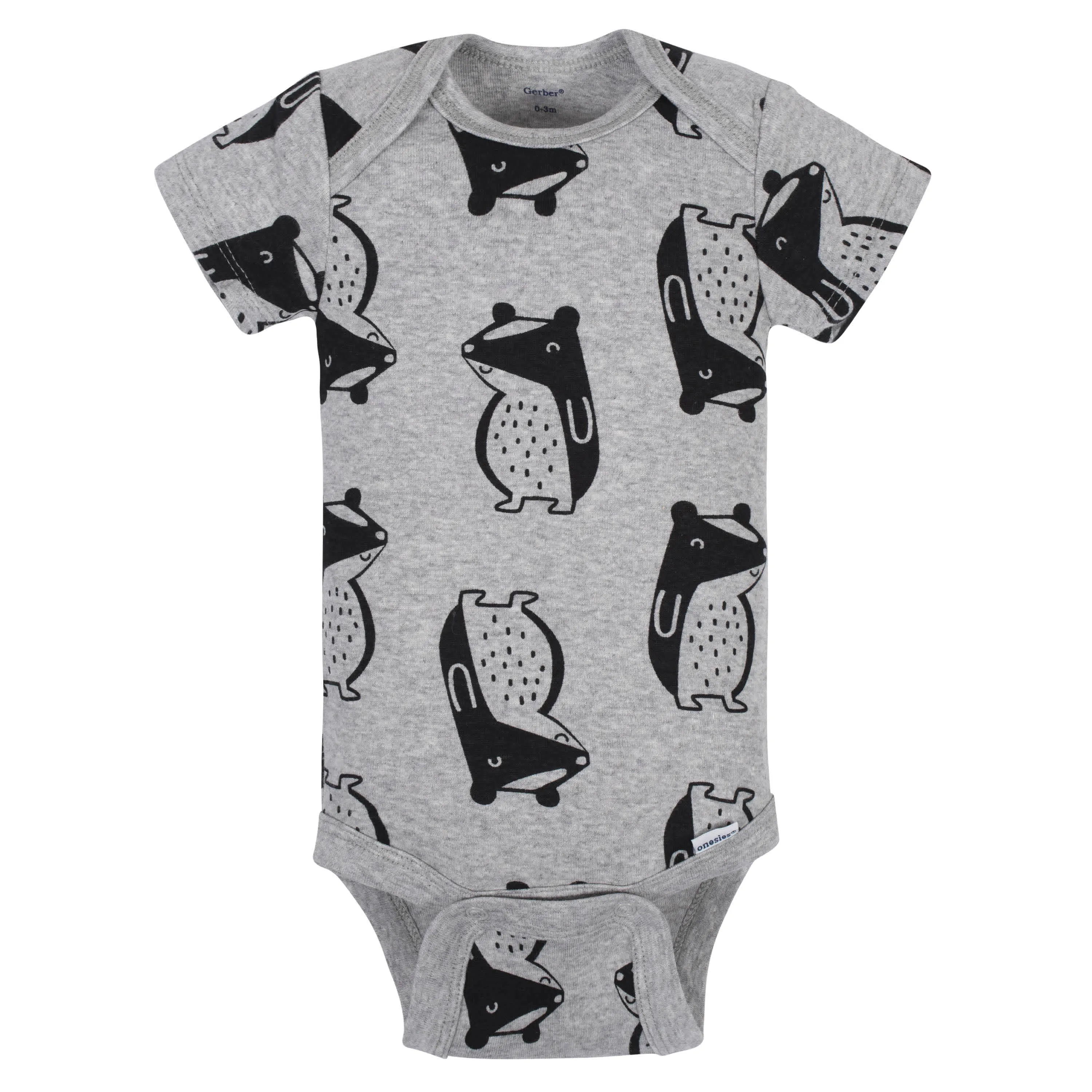 5-Pack Baby Boys Comfy Stretch Badger Short Sleeve Onesies® Bodysuits