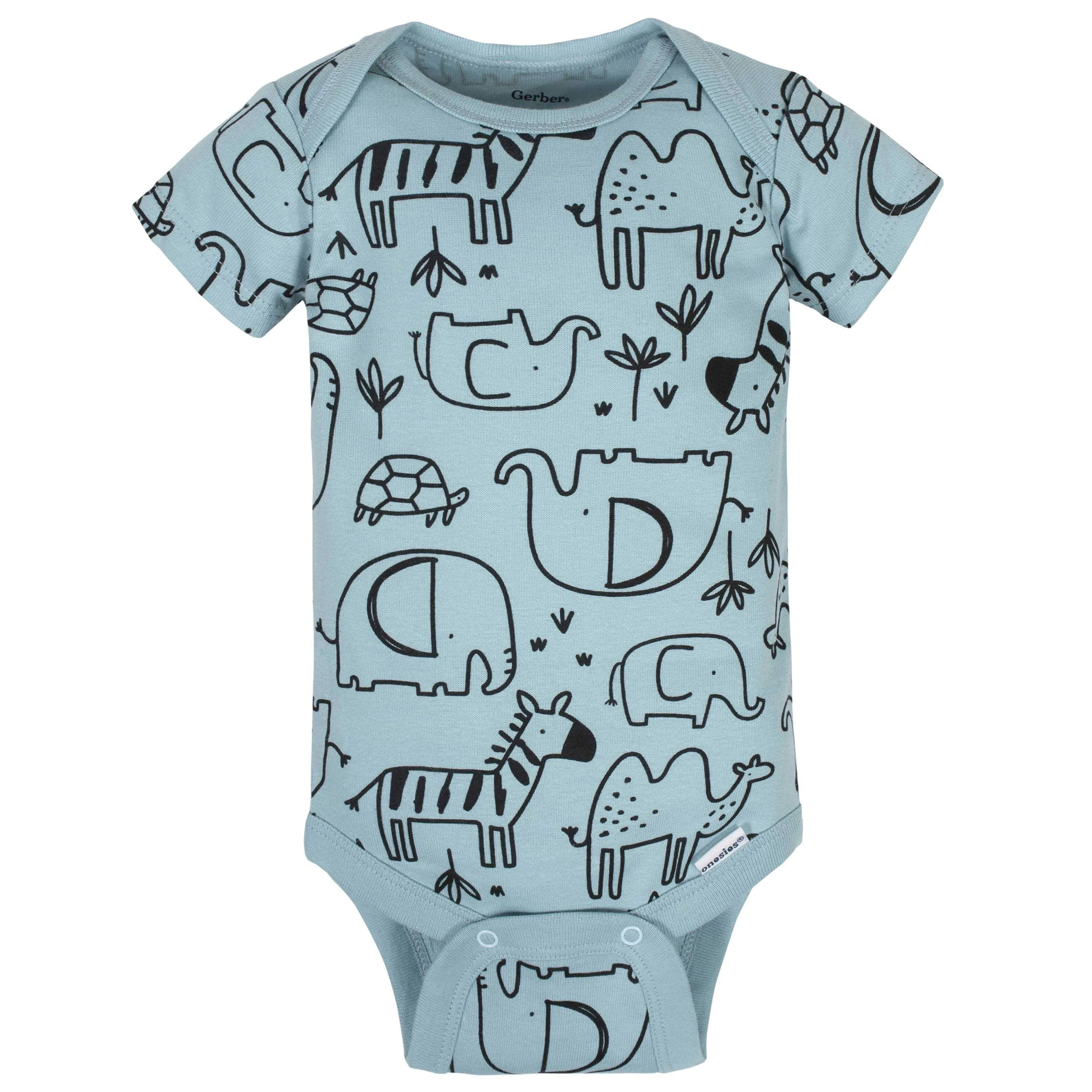 8-Pack Baby Boys Jungle Short Sleeve Onesies® Bodysuits