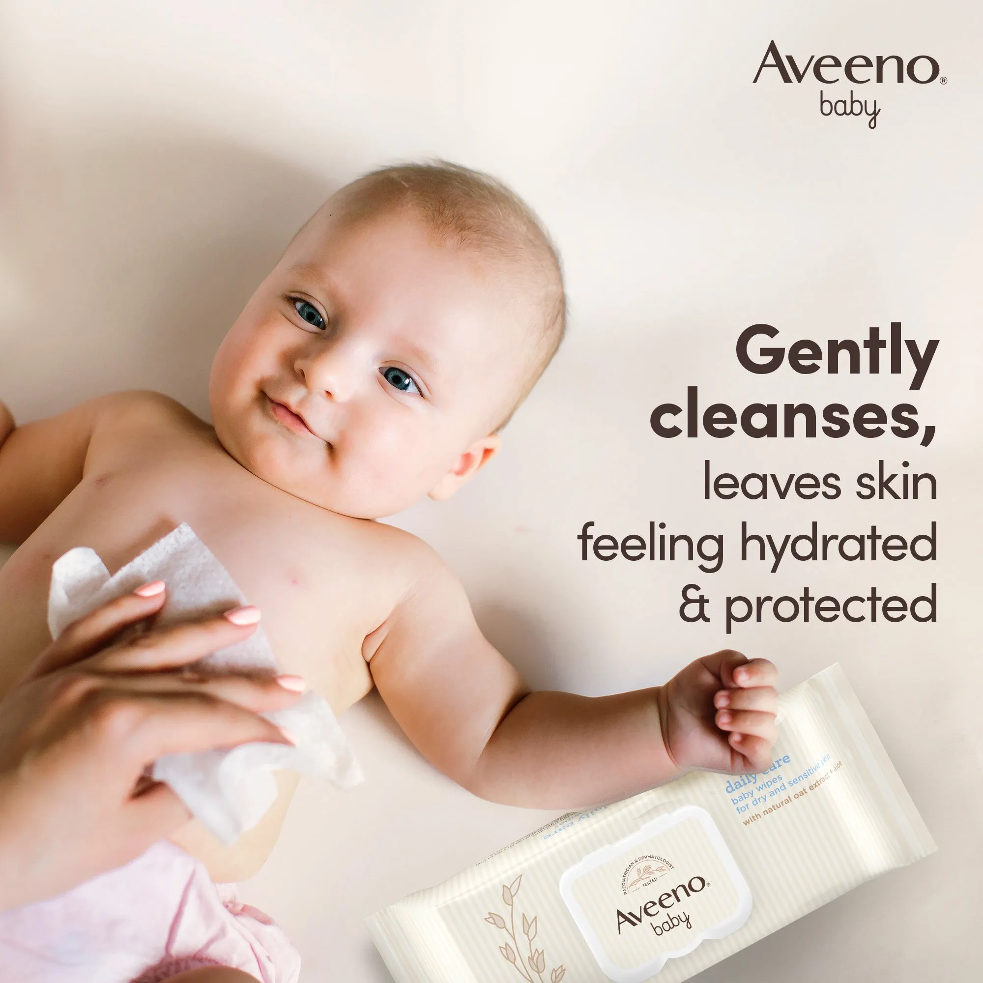 Aveeno Baby Daily Care Baby Wipes - Gentle and Soothing (72 Pack)