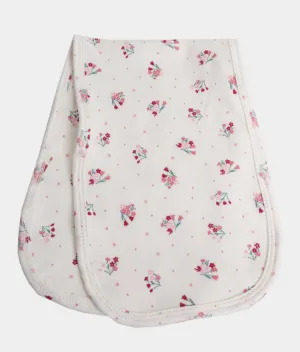 Baby Burp Cloth  - Dotted Floral Print