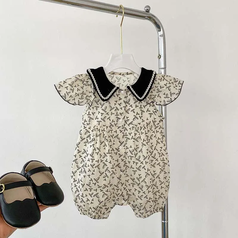 Baby Girls Flower Print Rompers