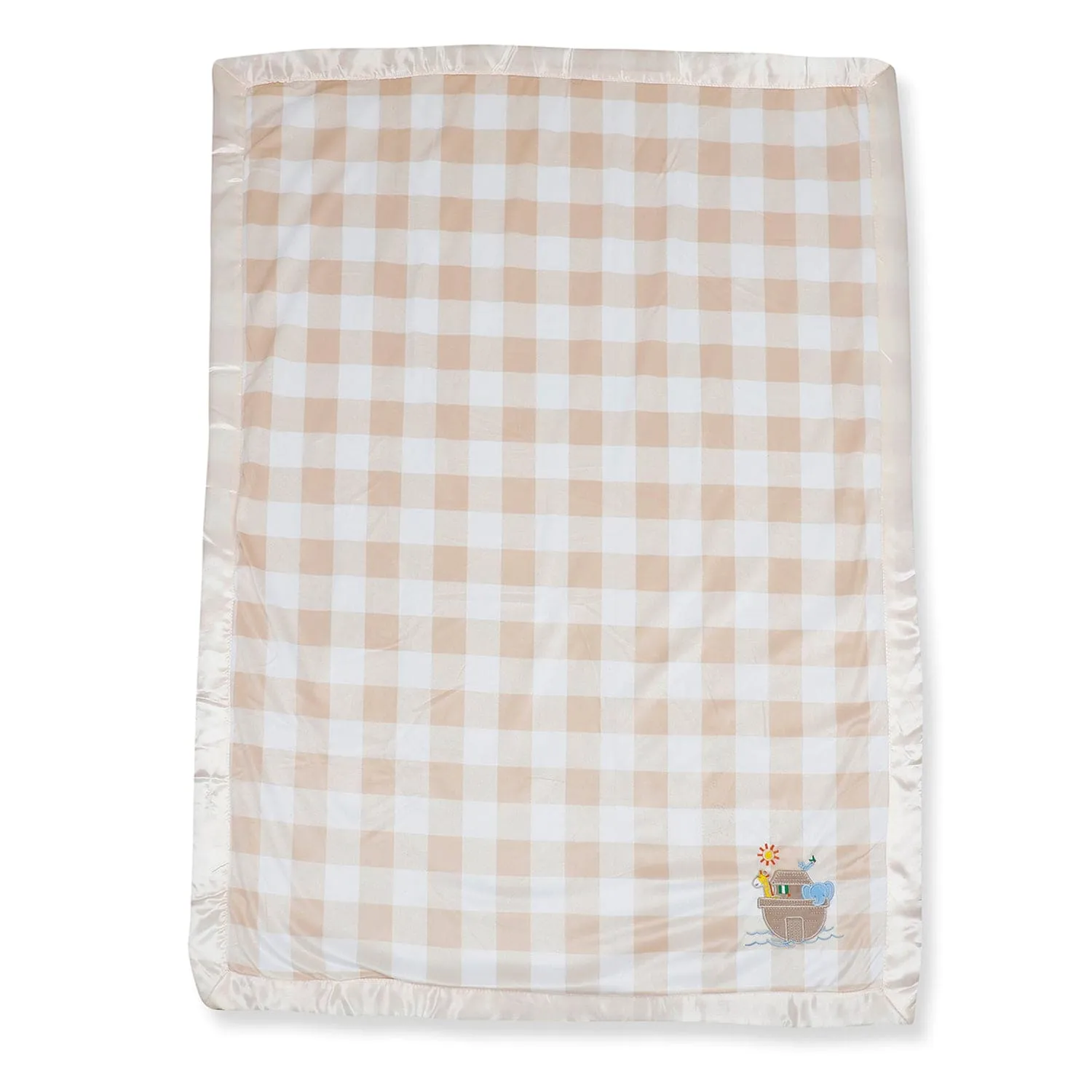 Baby Moo Checkered Charm Soft Fur Blanket - Cream