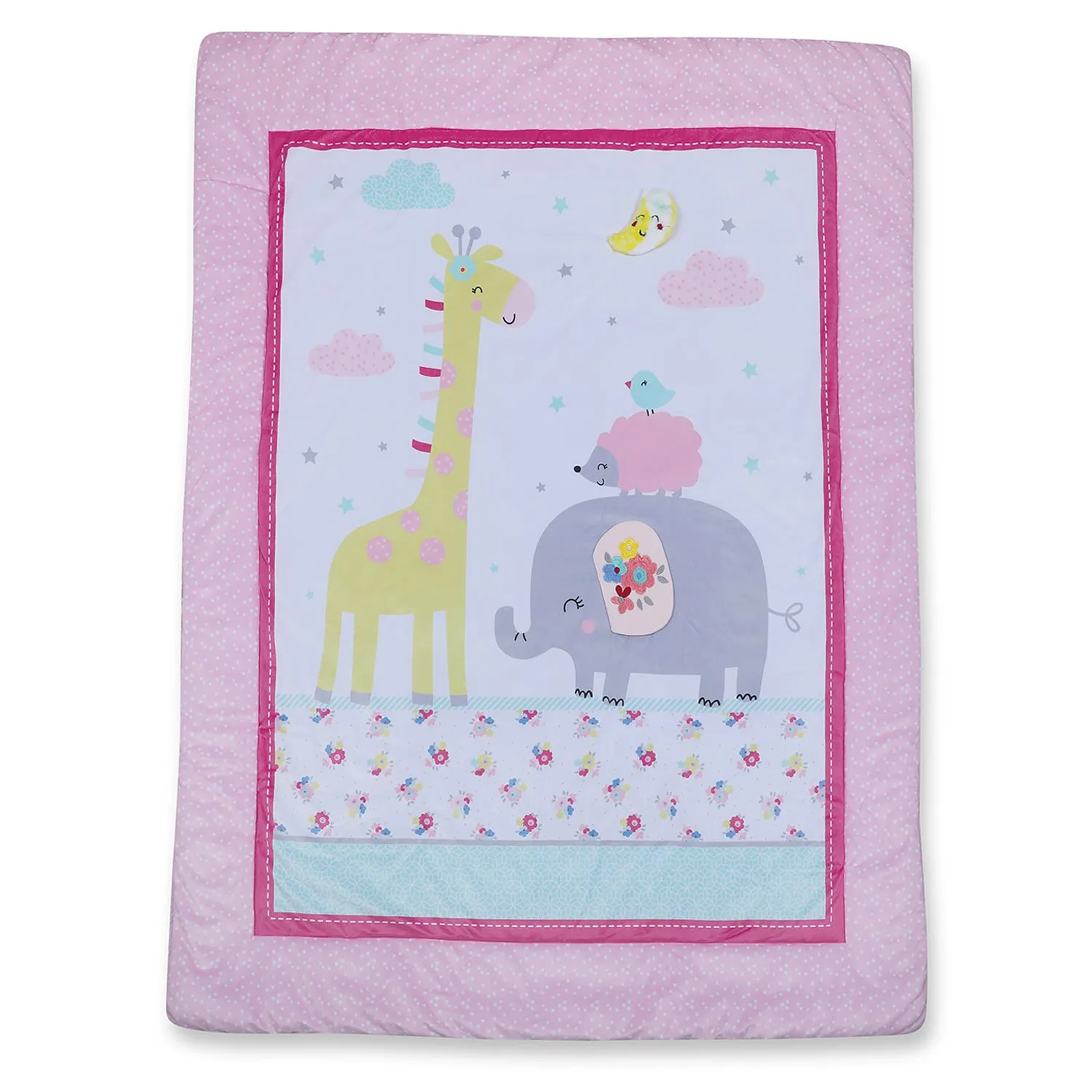 Baby Moo Cute Animals Soft Fur Blanket - Pink