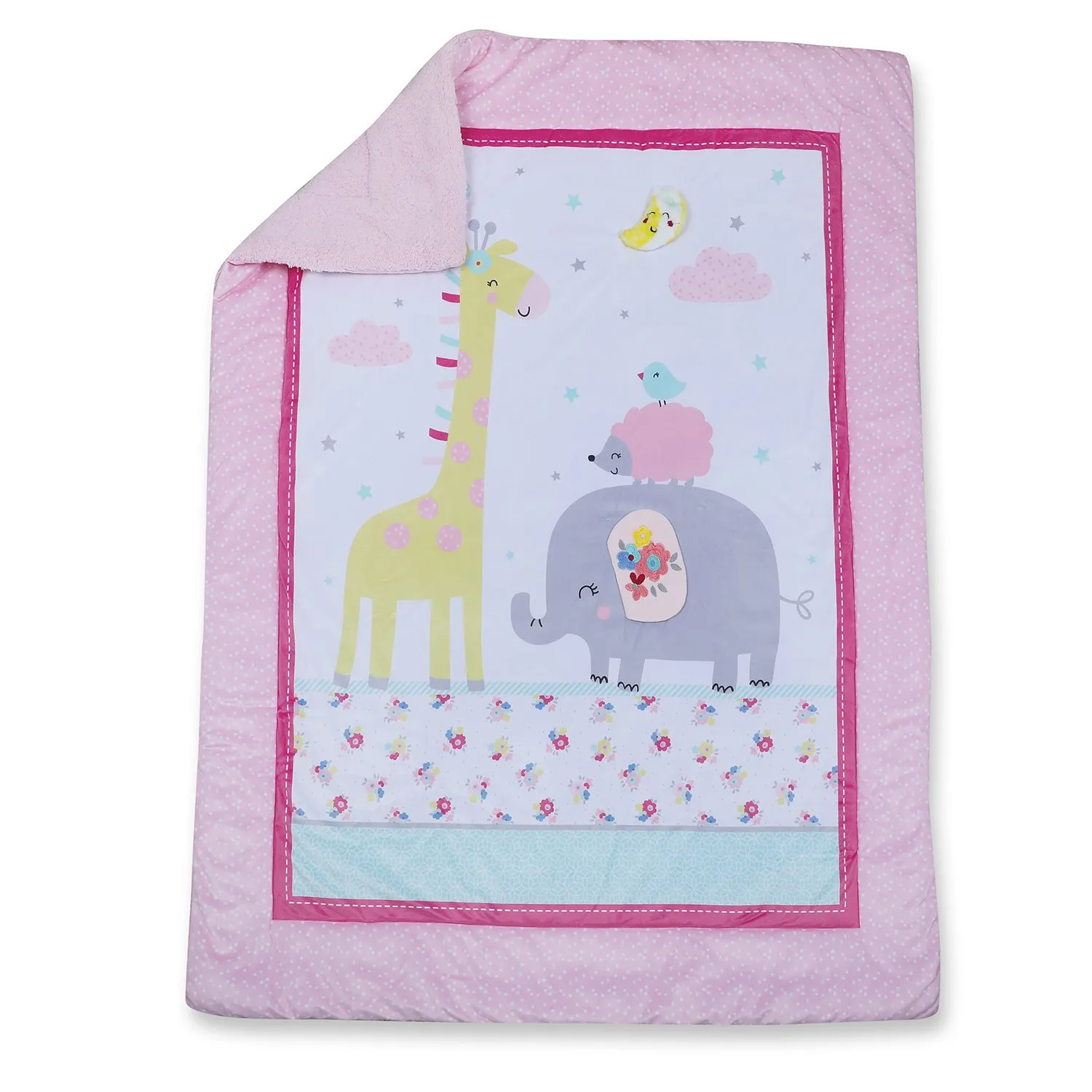 Baby Moo Cute Animals Soft Fur Blanket - Pink