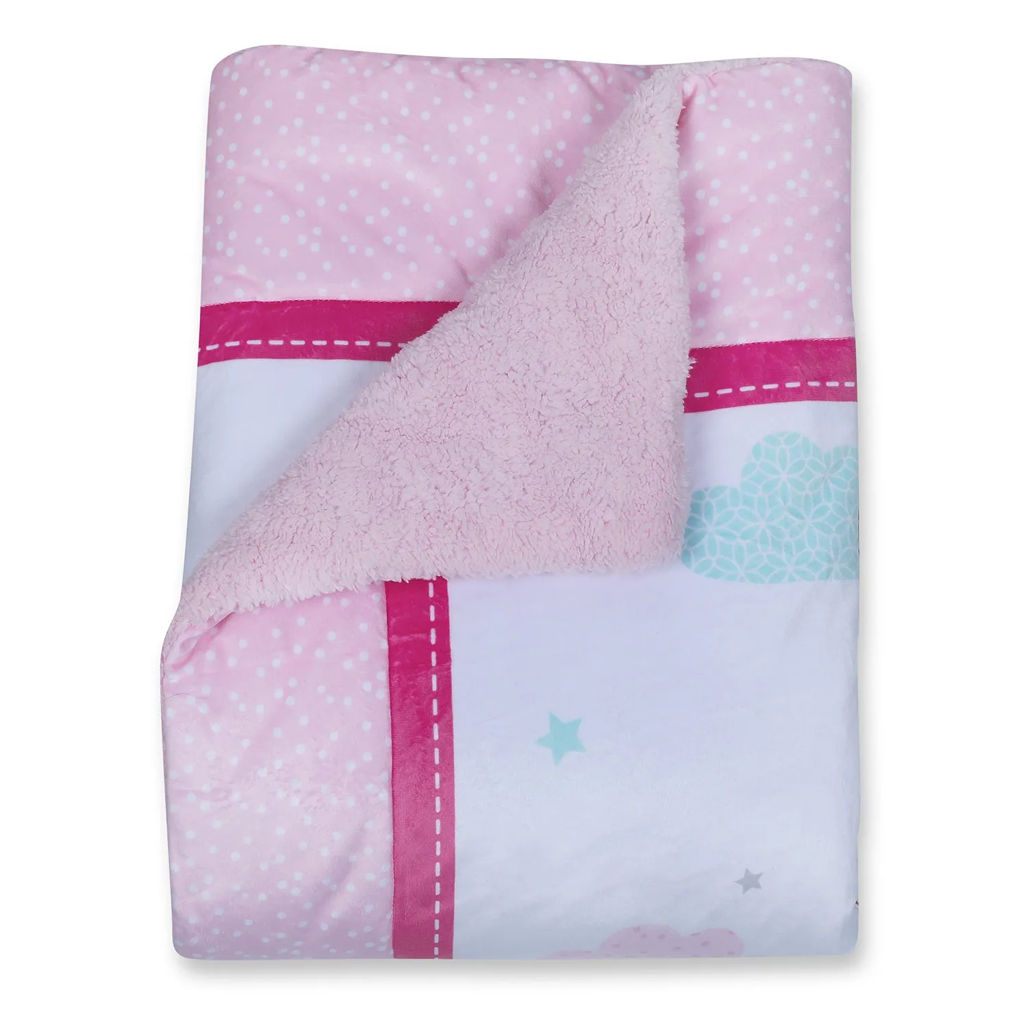 Baby Moo Cute Animals Soft Fur Blanket - Pink