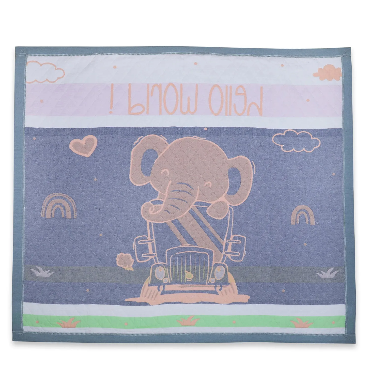 Baby Moo Elephant Adventure All Season Medium Muslin Blanket - Orange