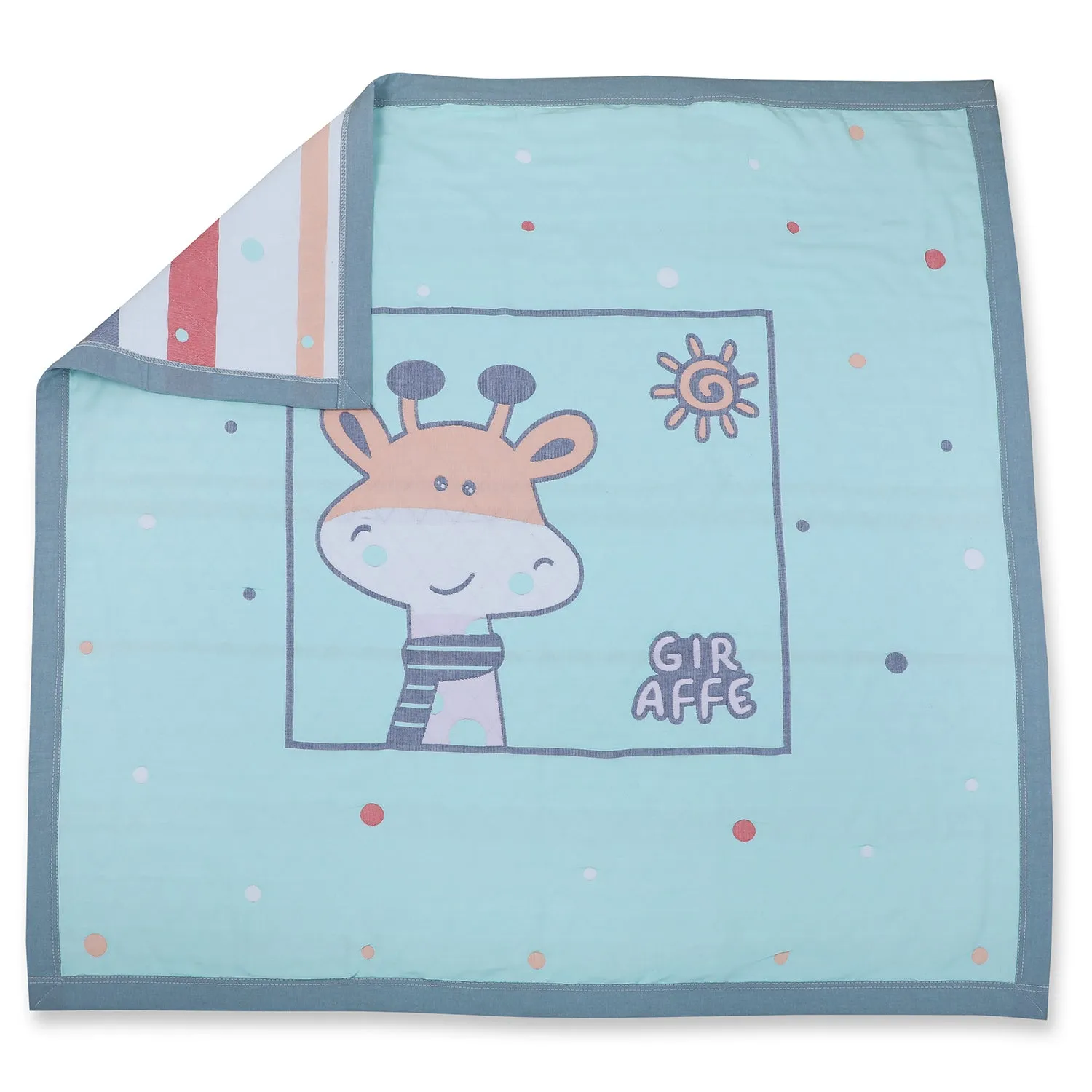 Baby Moo Giraffe All Season Medium Muslin Blanket - Mint Green