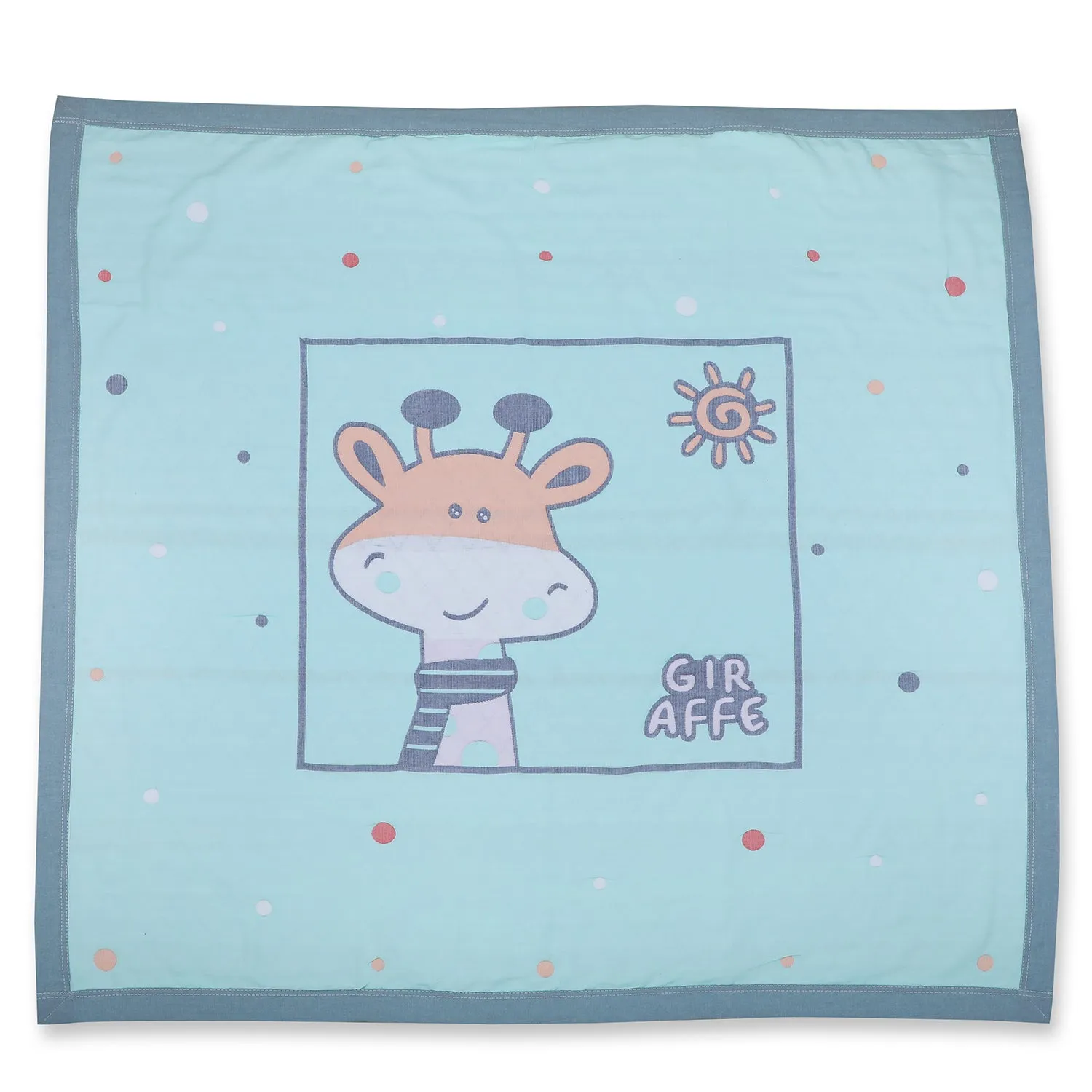 Baby Moo Giraffe All Season Medium Muslin Blanket - Mint Green