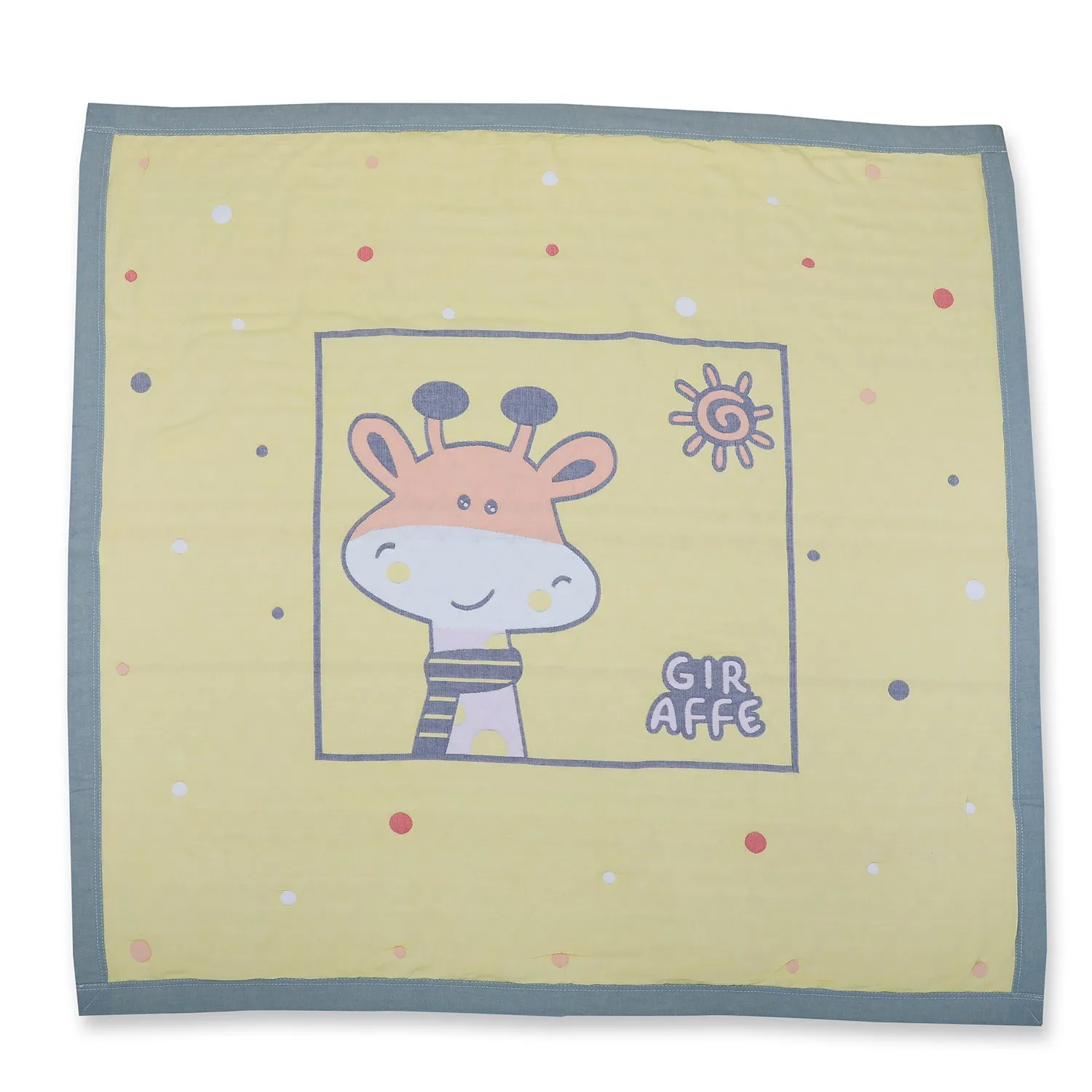 Baby Moo Giraffe All Season Medium Muslin Blanket - Yellow