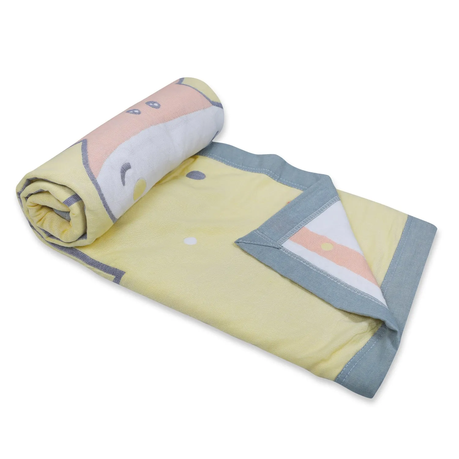 Baby Moo Giraffe All Season Medium Muslin Blanket - Yellow