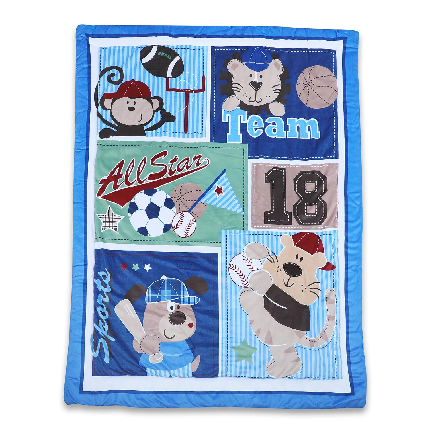 Baby Moo Sporty Champions Soft Fur Blanket - Blue