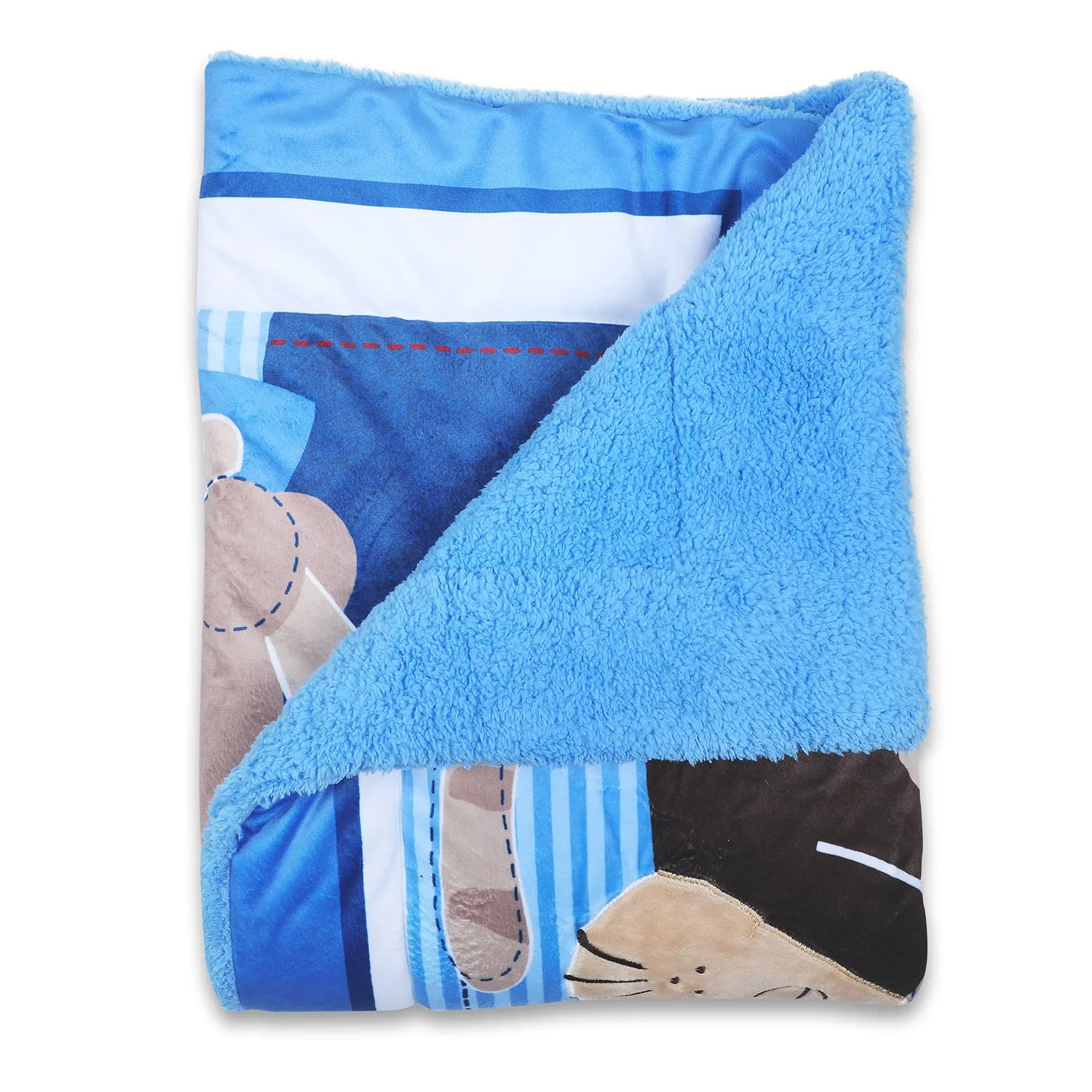 Baby Moo Sporty Champions Soft Fur Blanket - Blue