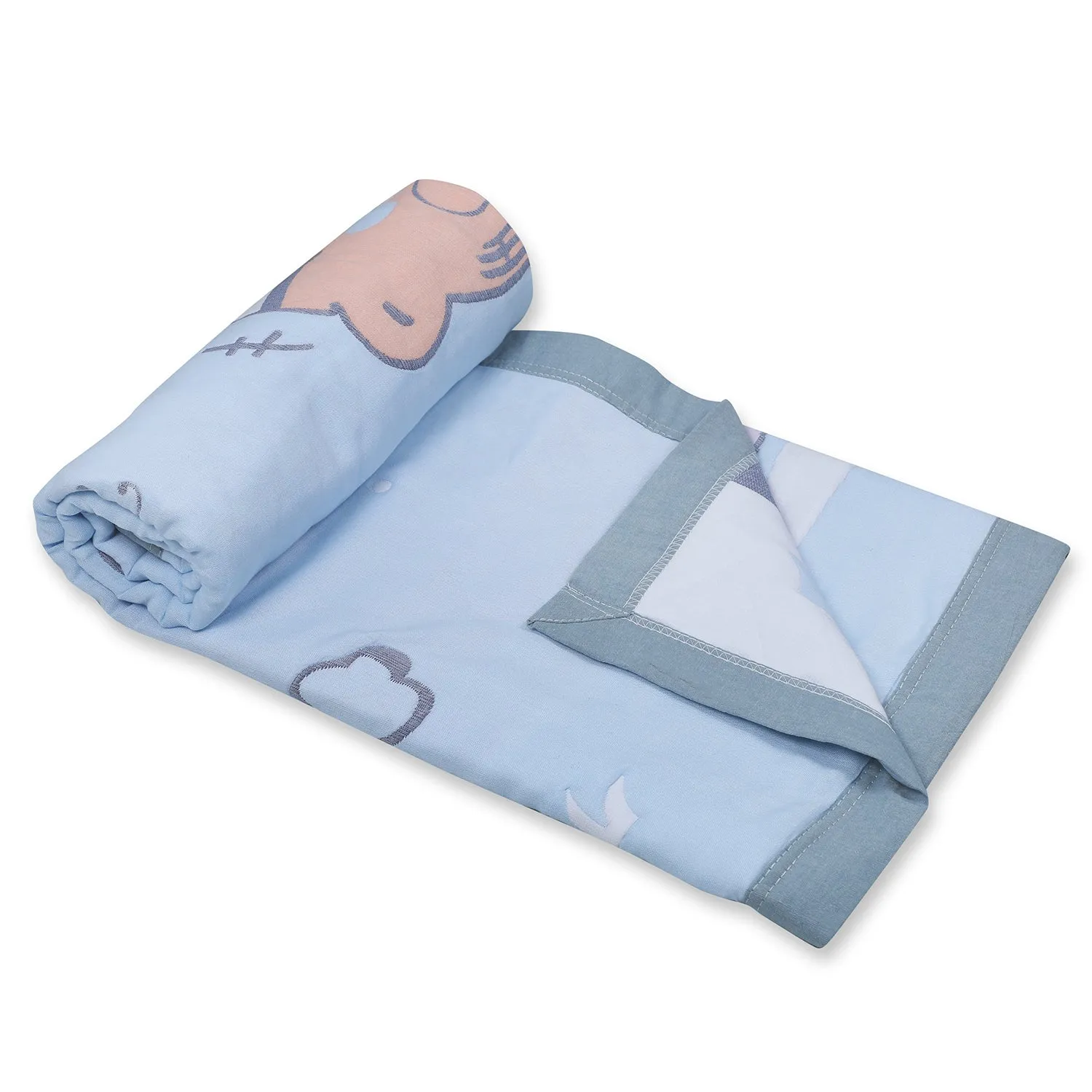 Baby Moo Wild Tiger All Season Medium Muslin Blanket - Blue