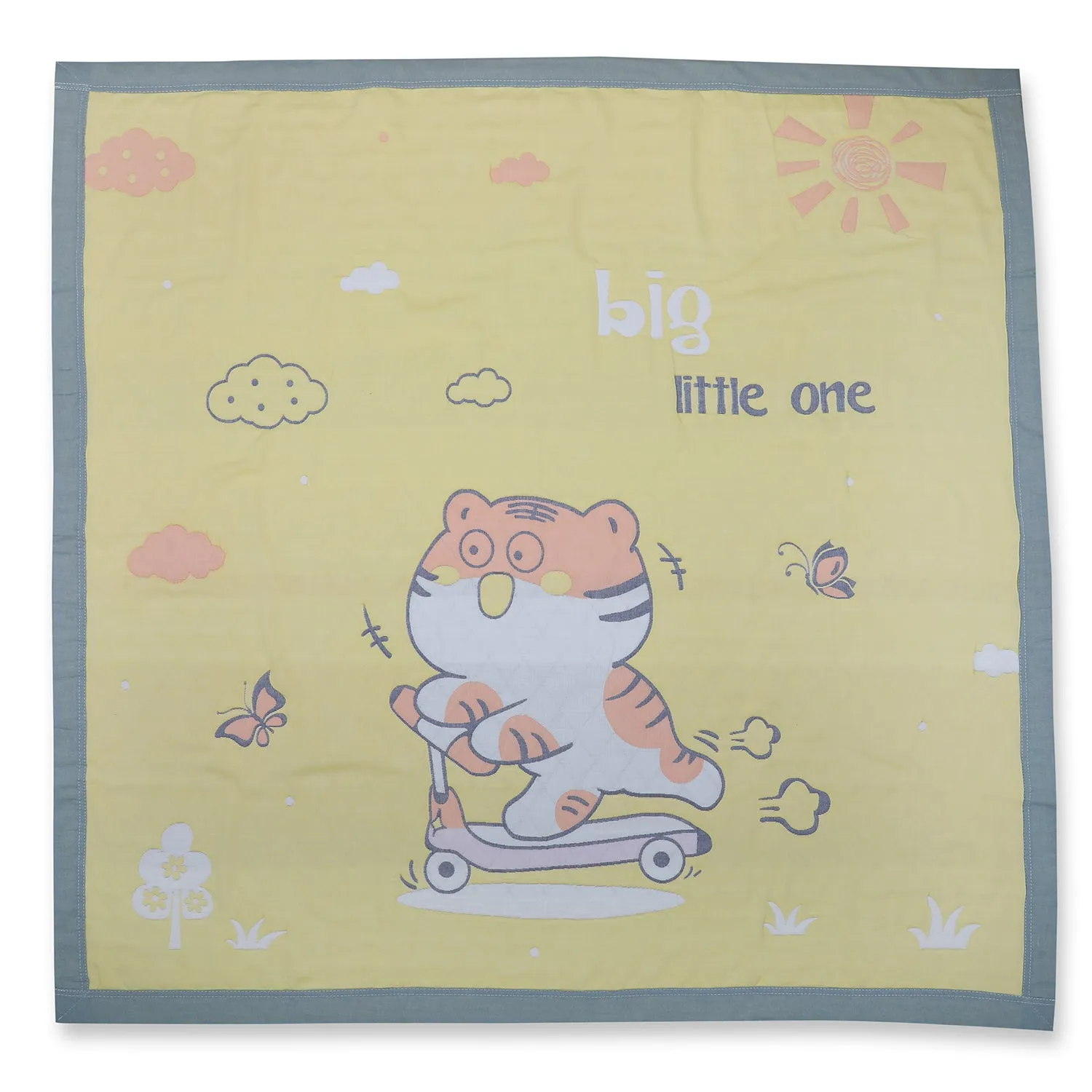 Baby Moo Wild Tiger All Season Medium Muslin Blanket - Yellow