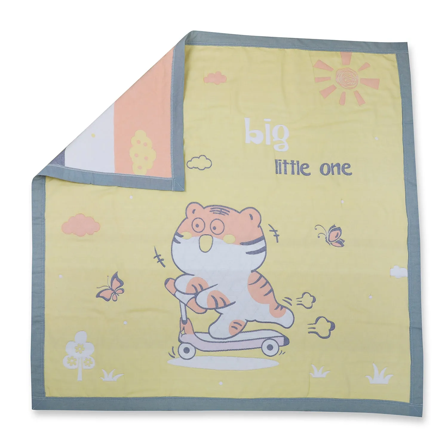 Baby Moo Wild Tiger All Season Medium Muslin Blanket - Yellow