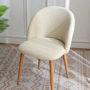 Beige Jacquard Swivel Chair Cover