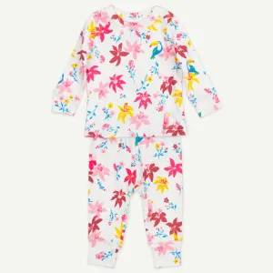 Bird & Lily Print Pajamas