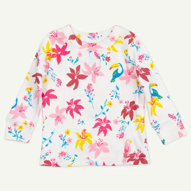 Bird & Lily Print Pajamas