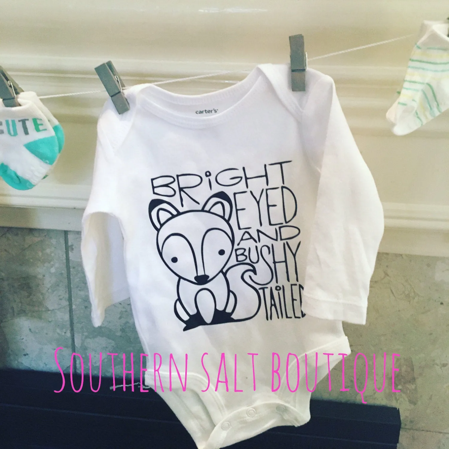 Bright Eyed and Bushy Tailed Baby Onesie