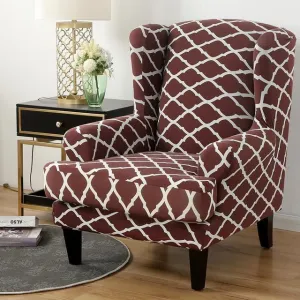 Brown Brune Wing Chair Slip Covers