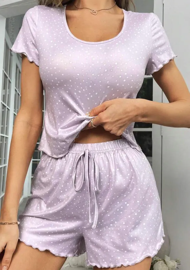 Casual Printed Short-sleeved Pajamas Two-piece