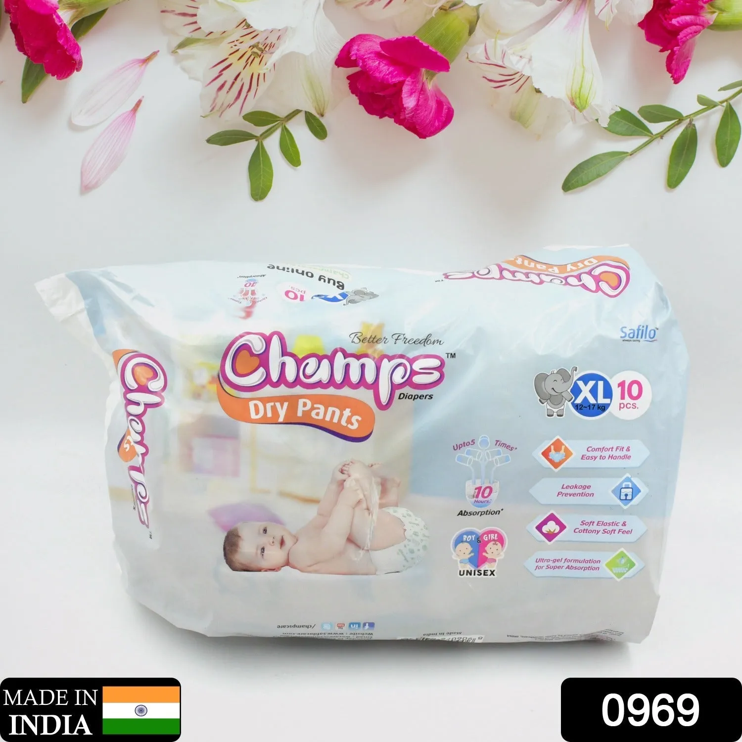 Champs Soft & Dry Baby Diaper Pants (XL, 10 Pcs): Leakproof Comfort