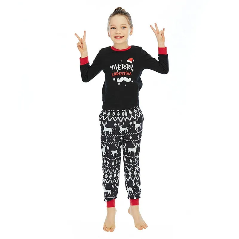 Christmas Pajamas Matching Family Pyjamas  Outfits Pajamas  Match Printed Elk T-shirt Plaid Pants Couple Clothes