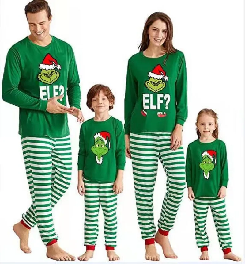 Christmas Pajamas Matching Family Pyjamas  Set Homewear Kids Sleepwear   Clothes Cartoon