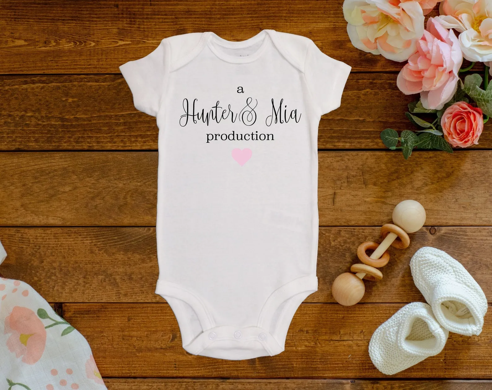 Custom "A 'husband' & 'wife' Production" Onesie©/Bodysuit