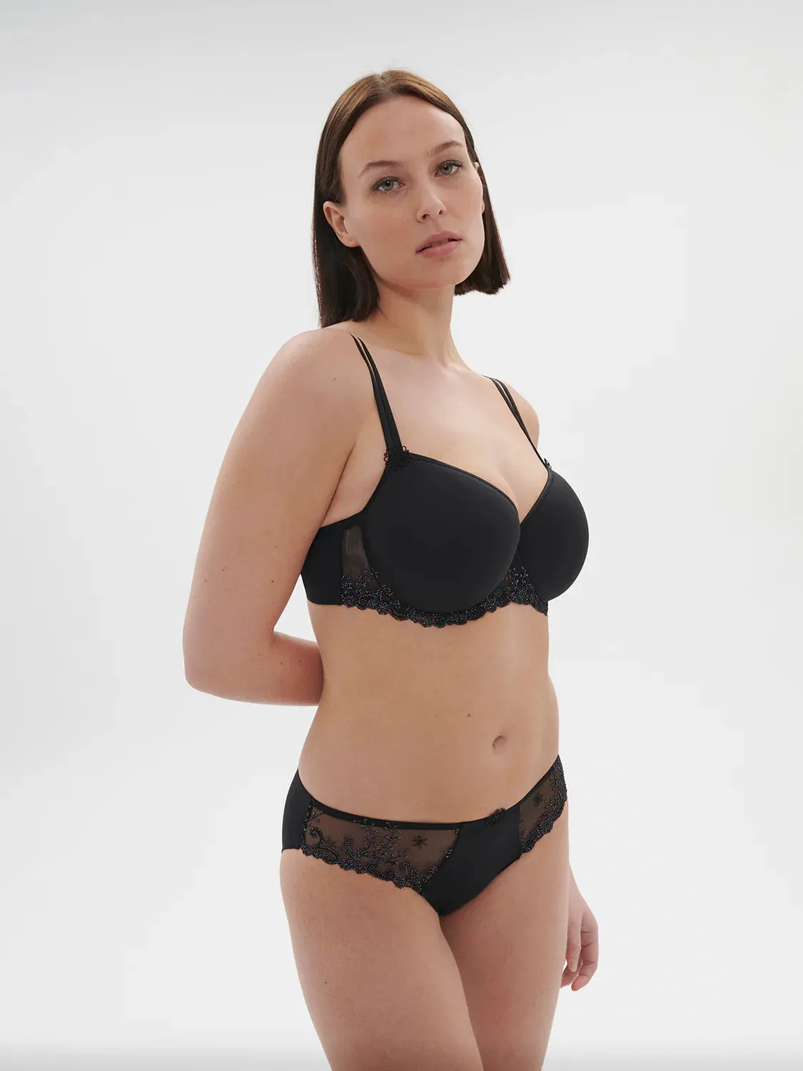 Delice Squared Neckline Spacer Bra In Noir Gem - Simone Perele