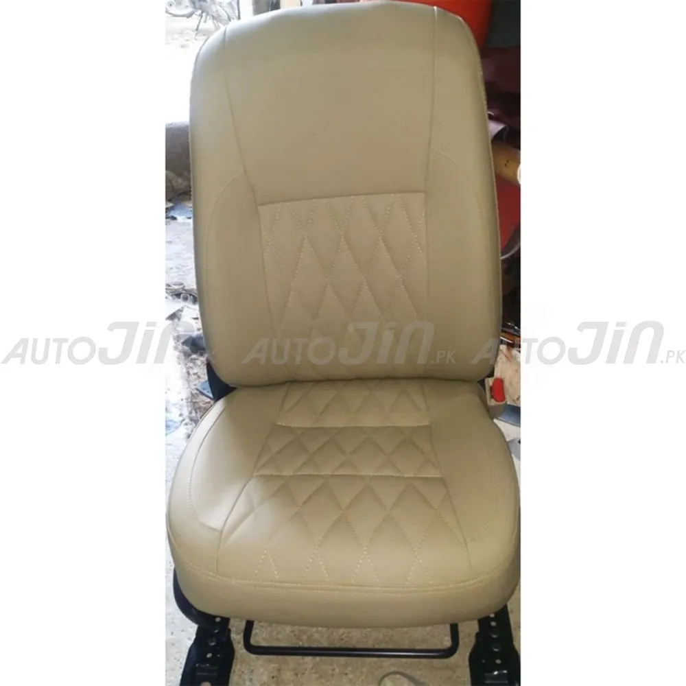 Diamond Cut Design Car Seat Covers for Hatchbacks Beige Type 1