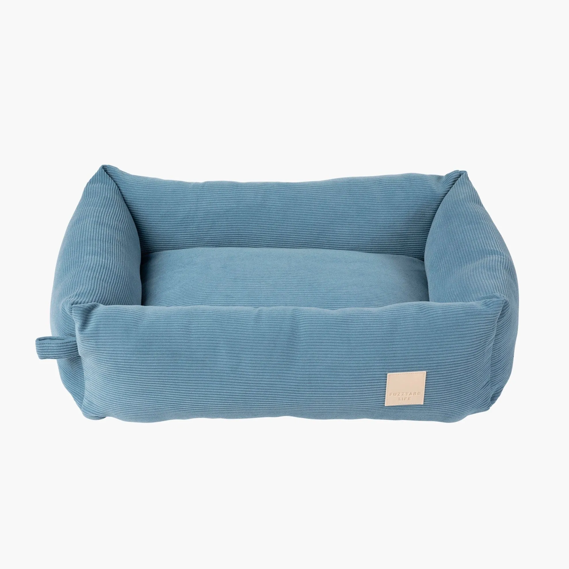 French Blue Corduroy Dog Bed | Luxurious Comfort and Style