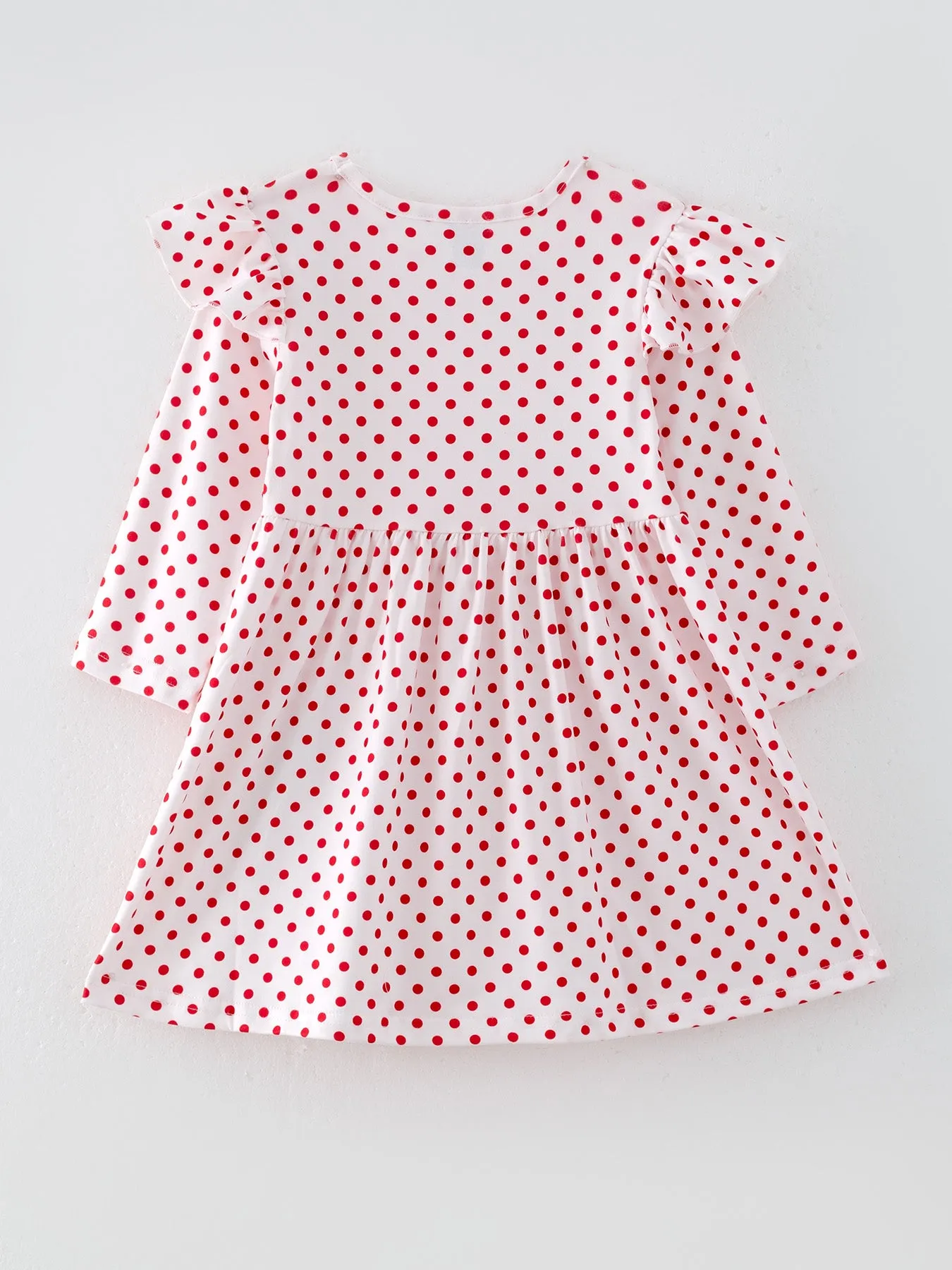 Girls Christmas Christmas Tree Print Polka Dot Dress