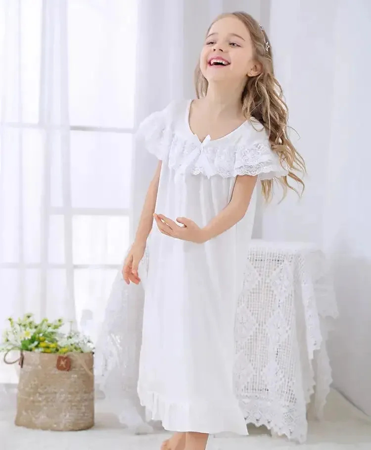 Girls Short Sleeve Pajama Dress