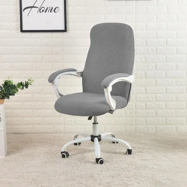 Grey Jacquard Office Chair Cover