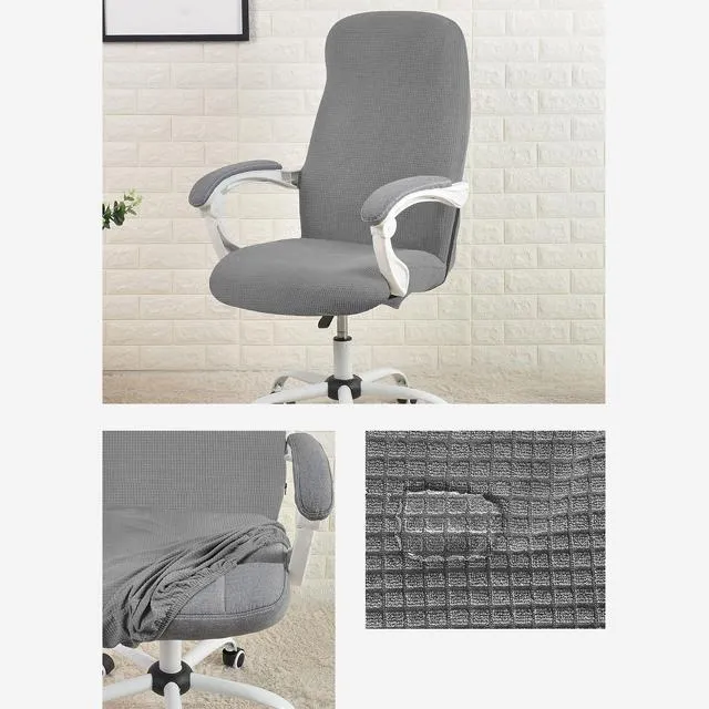 Grey Jacquard Office Chair Cover