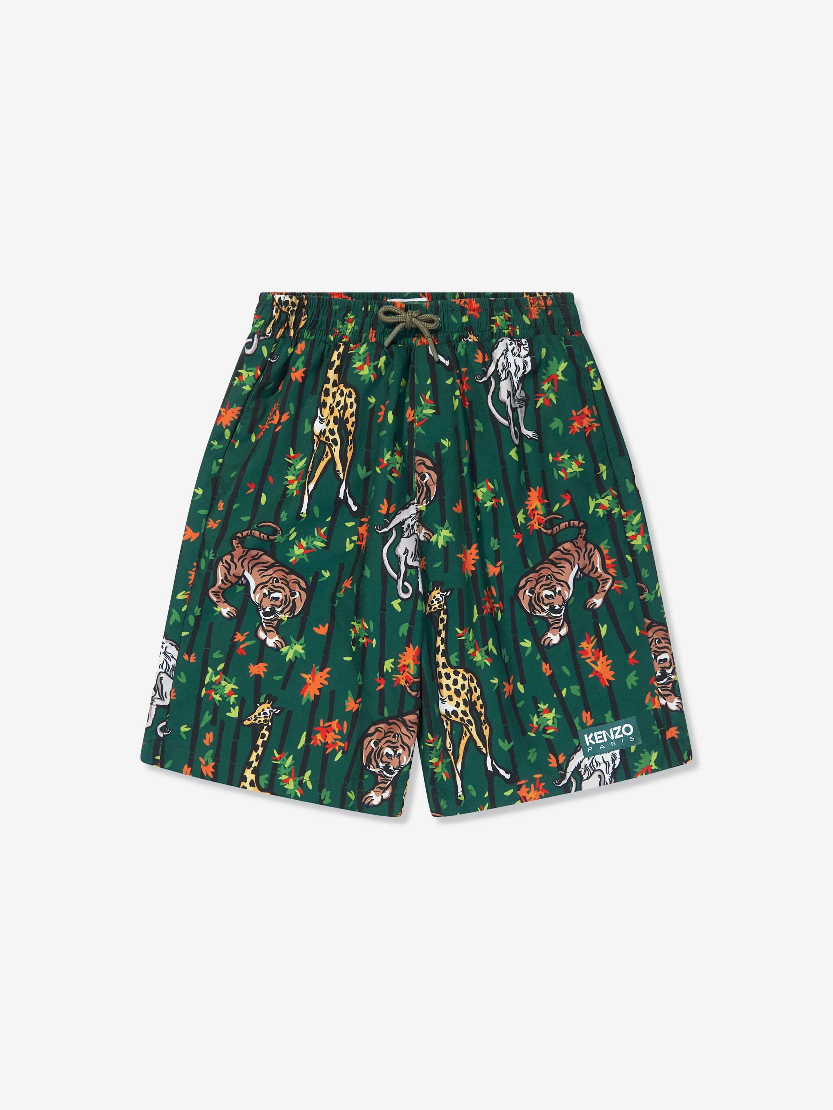 KENZO Boys Bamboo Jungle Swim Shorts in Green