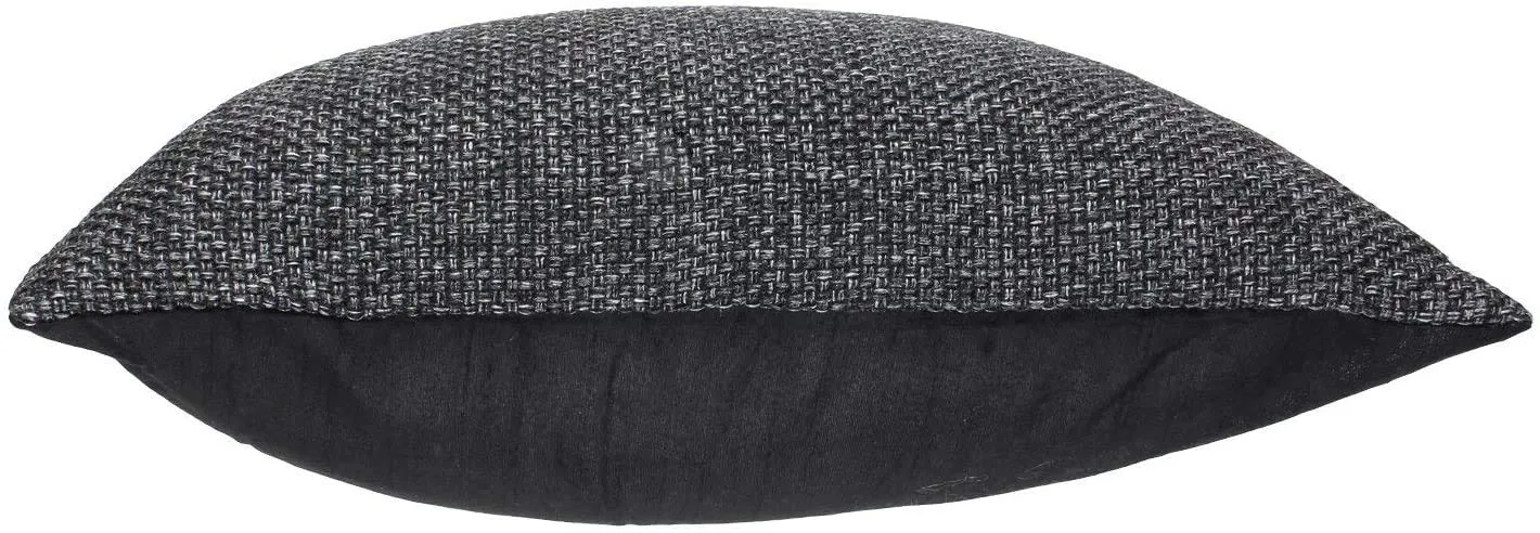 Kuber Industries Set of 5 Decorative Hand Made Jute Throw/Pillow Cushion Covers, 16x16 Inch (Black) (HS_36_KUBMART018304)