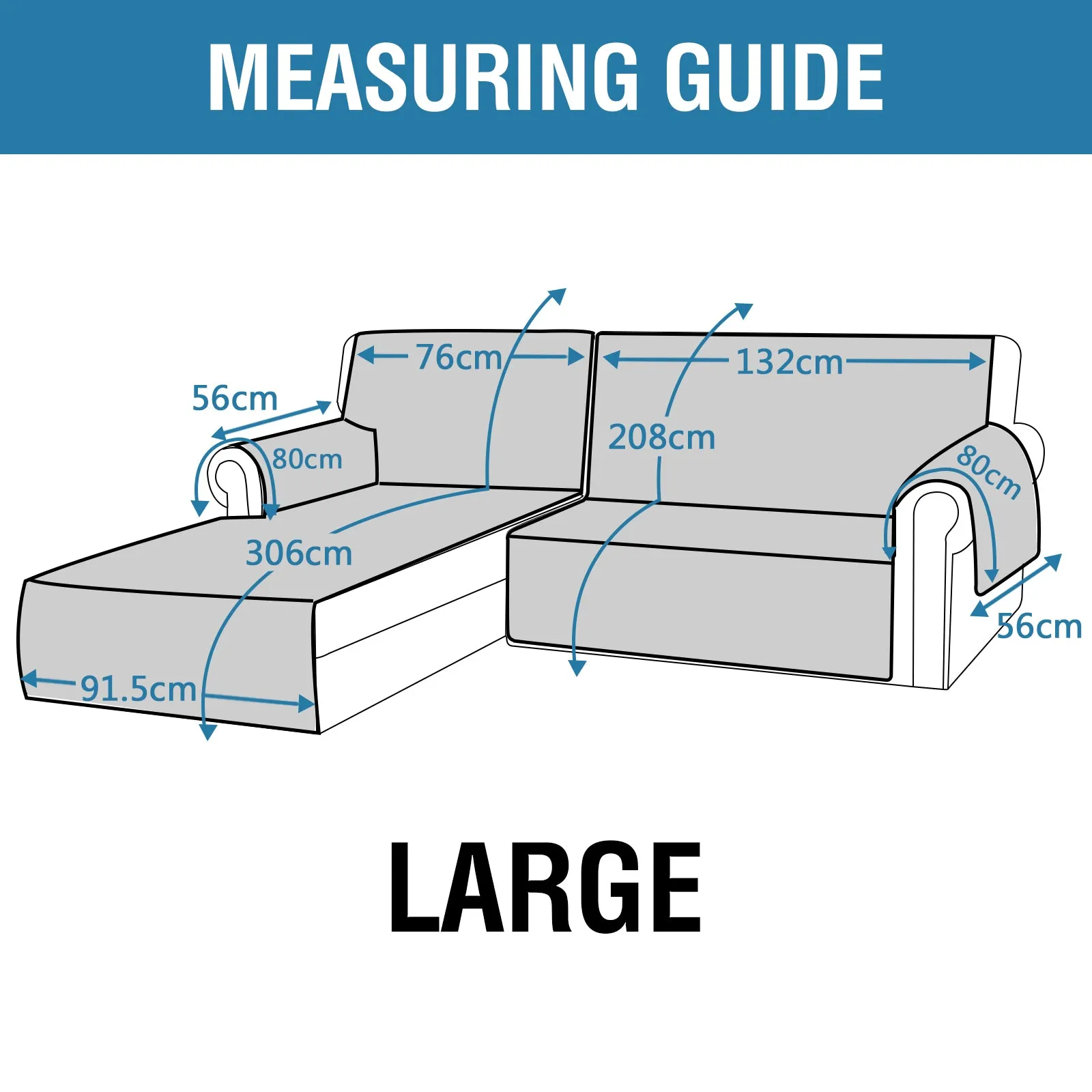 L Shaped Sofa Covers 100% Waterproof Chaise Lounge Covers for Pets Dogs 2 Pieces, Left/Right Sectional, Large