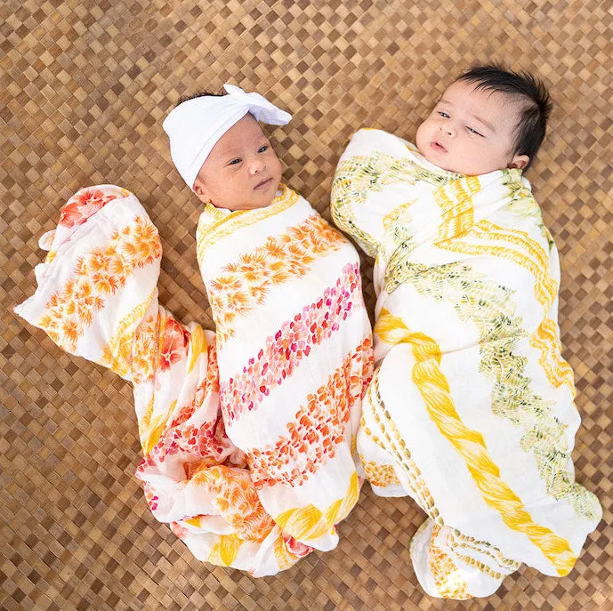 Lei Alaula Kula Bamboo Muslin Kapa Moe (Swaddle Blanket)