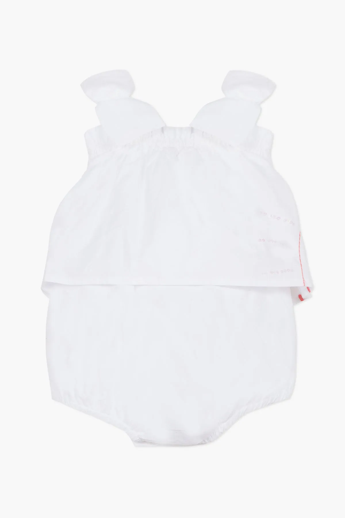 Lili Gaufrette Large Bow Baby Girls Romper