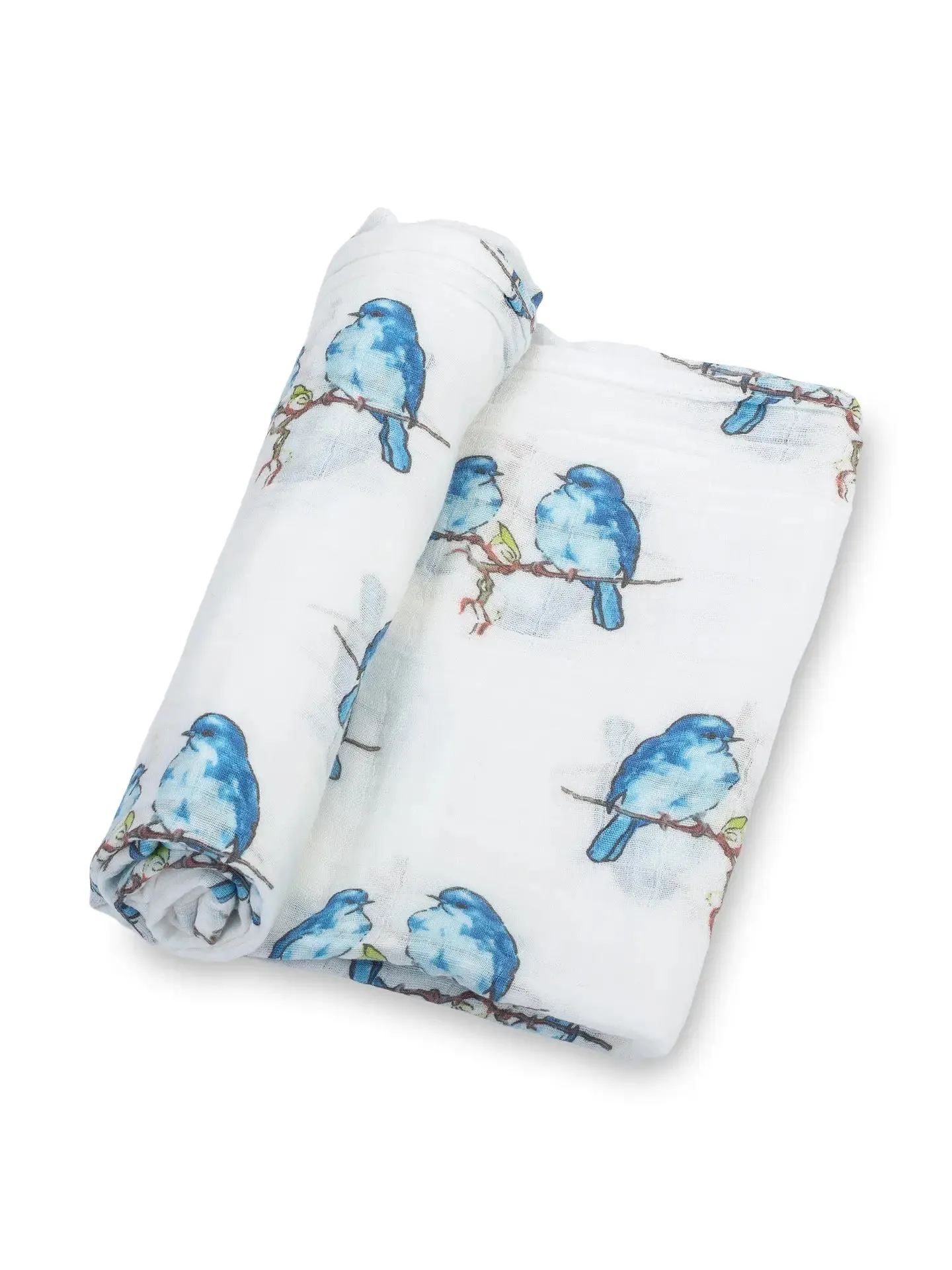 LollyBanks Blue Bird Baby Muslin Cotton Blanket