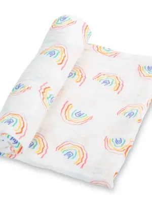 LollyBanks Somewhere Over the Rainbow Baby Swaddle Blanket