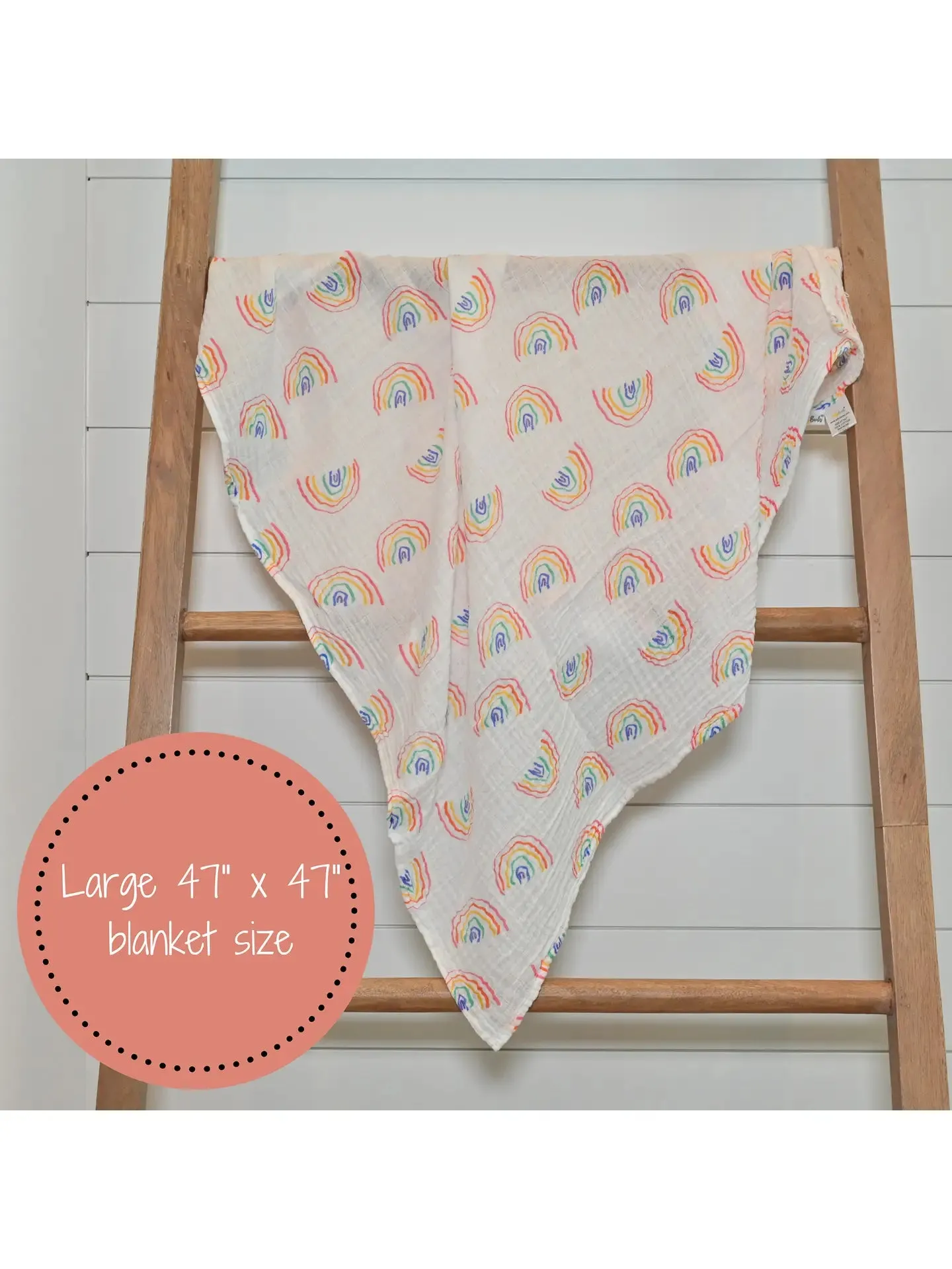 LollyBanks Somewhere Over the Rainbow Baby Swaddle Blanket