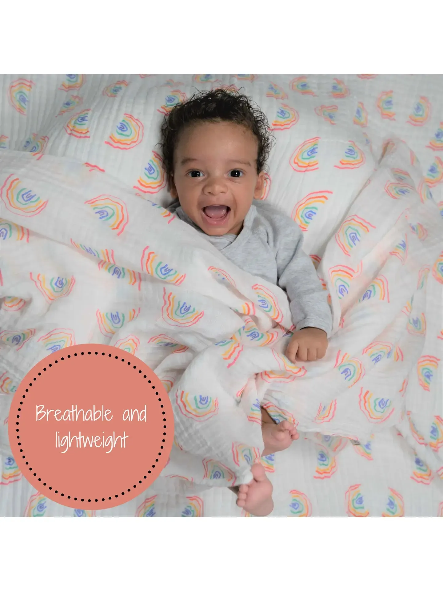 LollyBanks Somewhere Over the Rainbow Baby Swaddle Blanket