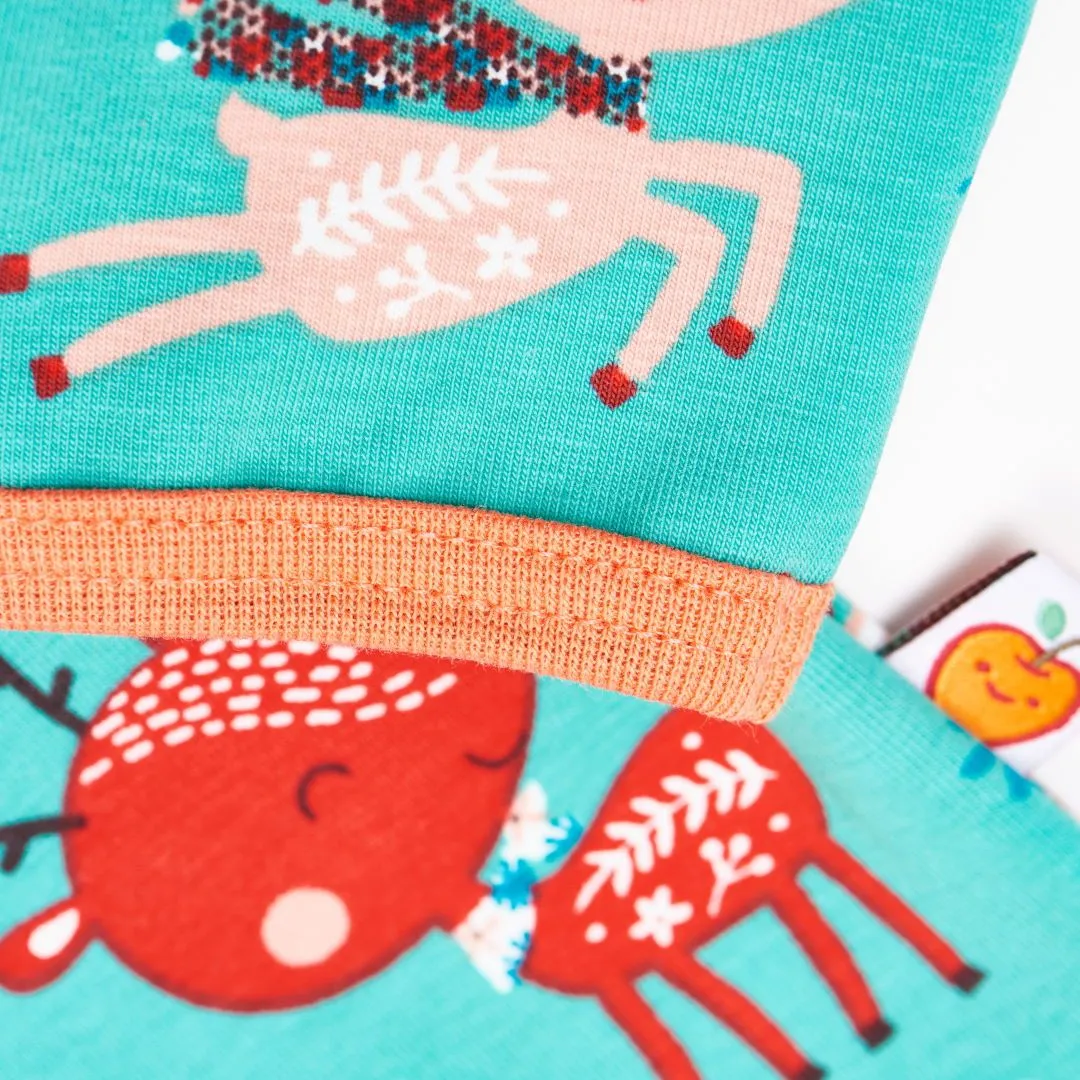 Long-sleeve baby top "Winter Deer/Apricot"