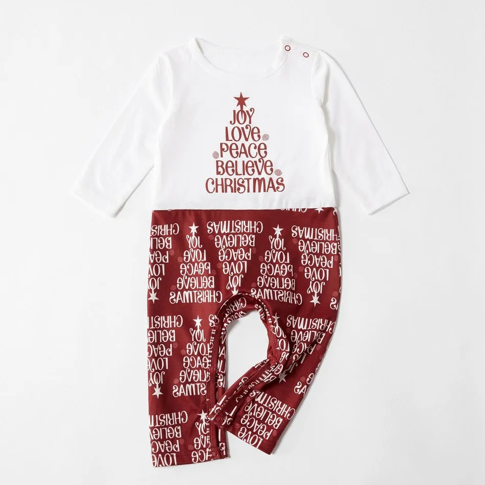 Matching Family Pajama Sets Letter Positioning print Family Sleepwear Christmas